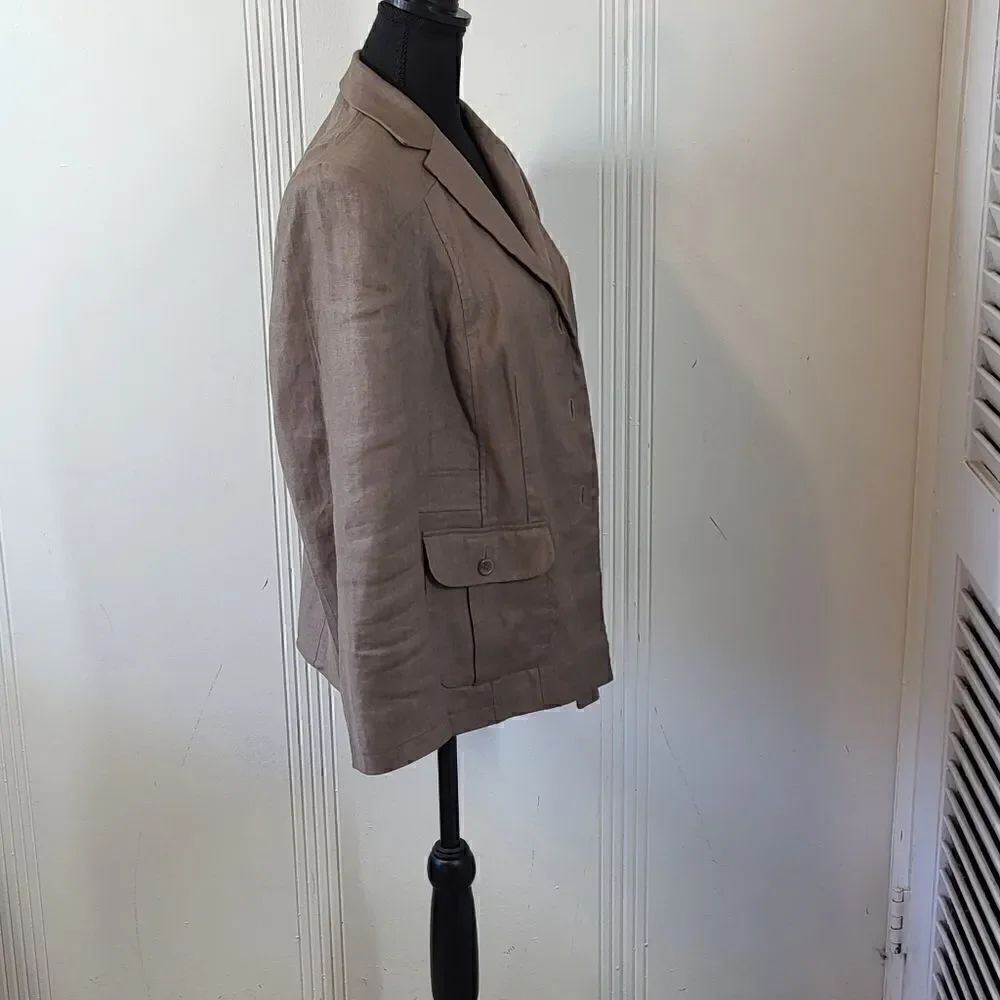 Talbots Linen Silk Blend Jacket - Picture 4 of 10